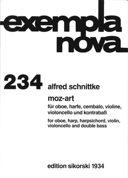 Moz-Art : For Oboe, Harp, Harpsichord, Violin, Violoncello and Double Bass (1980).