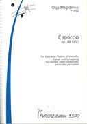 Capriccio, Op. 48 : Für Klarinette, Violine, Violoncello, Klavier und Schlagzeug (1996).