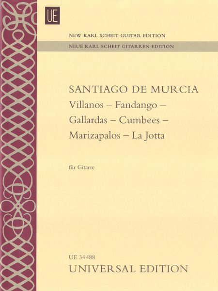 Villanos; Fandango; Gallardas; Cumbees; Marizapalos; la Jotta : Für Gitarre.