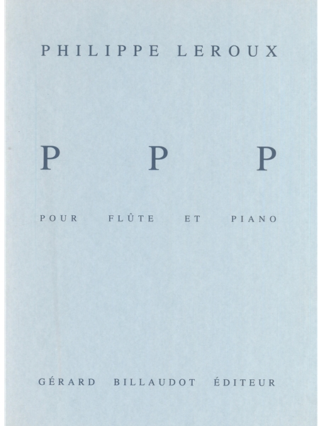 P P P : For Flute and Piano.