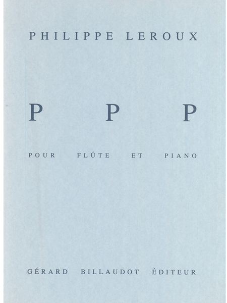 P P P : For Flute and Piano.