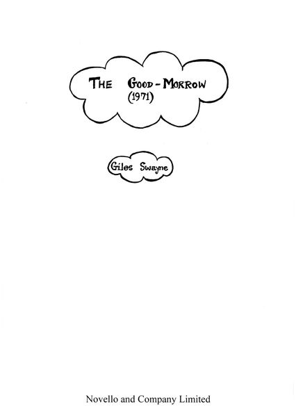 Good-Morrow : A Cantata For Mezzo-Soprano and Piano (1971).