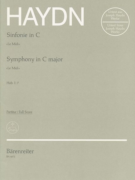 Symphony In C Major, Hob. I:7 [No. 7] / edited by Juergen Braun and Sonja Gerlach.