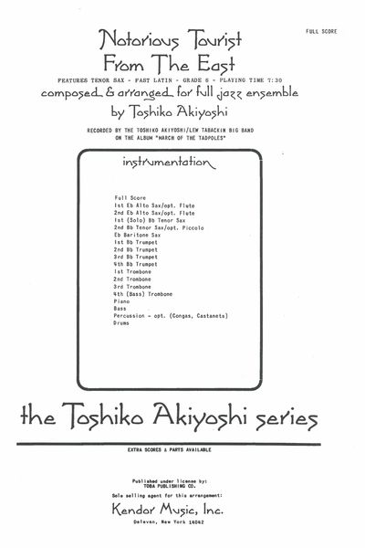 Notorious Tourist From The East : For Jazz Ensemble - Full Score Only.