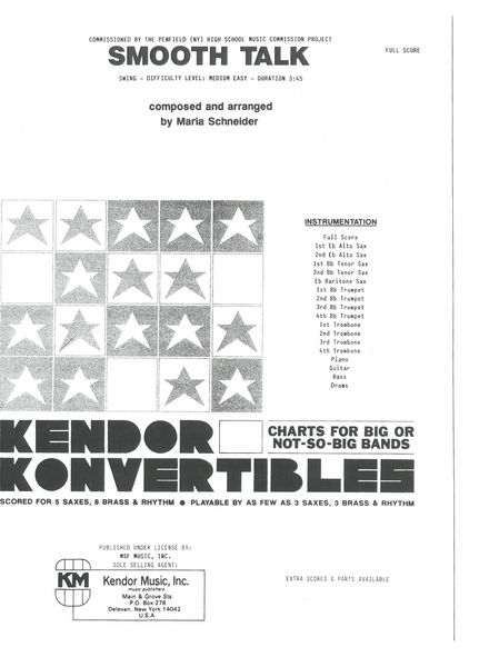 Smooth Talk : For Jazz Ensemble - Full Score Only.