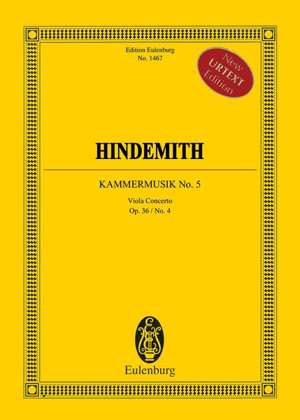 Kammermusik Nr. 5 : Viola Concerto, Op. 36 No. 4 / edited by Giselher Schubert.