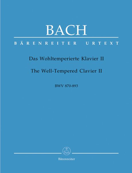 Well-Tempered Clavier II, BWV 870-893 - Urtext Of The New Bach Edition.