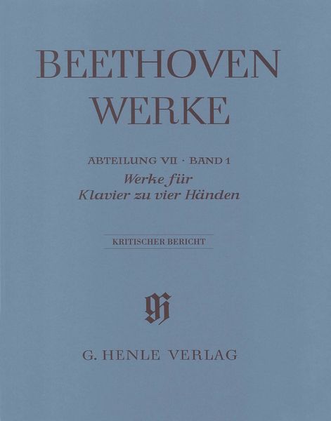 Werke Für Klavier Zu Vier Händen : Kritischer Bericht / Ed. Frank Buchstein and Hans Schmidt.
