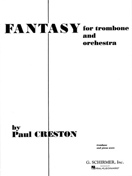 Fantasy : For Trombone and Orchestra, Op. 42 - reduction For Trombone and Piano.