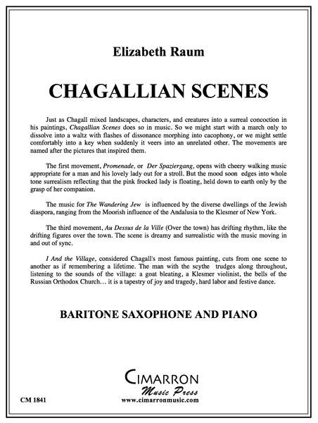 Chagallian Scenes : For Baritone Saxophone and Piano.