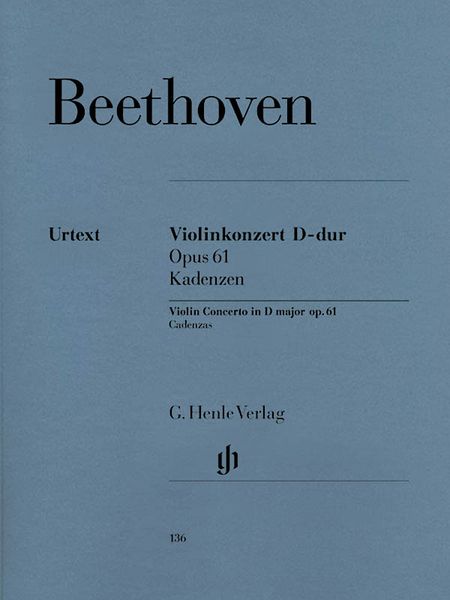 Cadenzas To Violin Concerto, Op. 61/ Ed. by Schneiderhan.