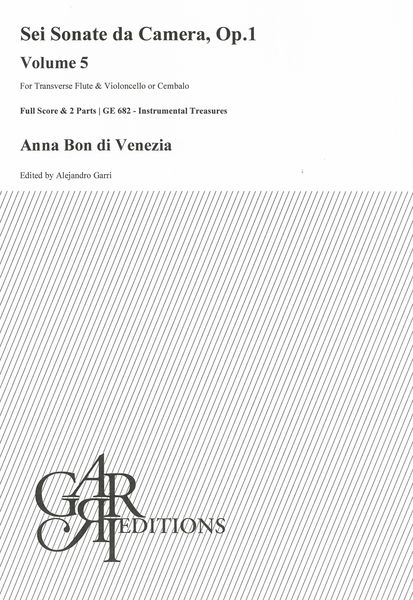 Sonata Op. 1 No. 5 : For Transverse Flute and Violoncello Or Cembalo / edited by Alejandro Garri.