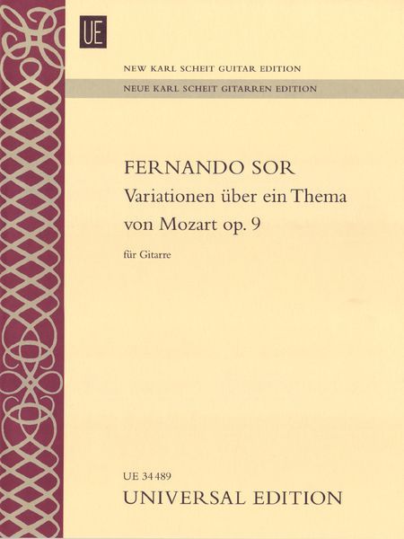 Variationen Über Ein Thema Von Mozart, Op. 9 : Für Gitarre / edited by Johannes Monno.