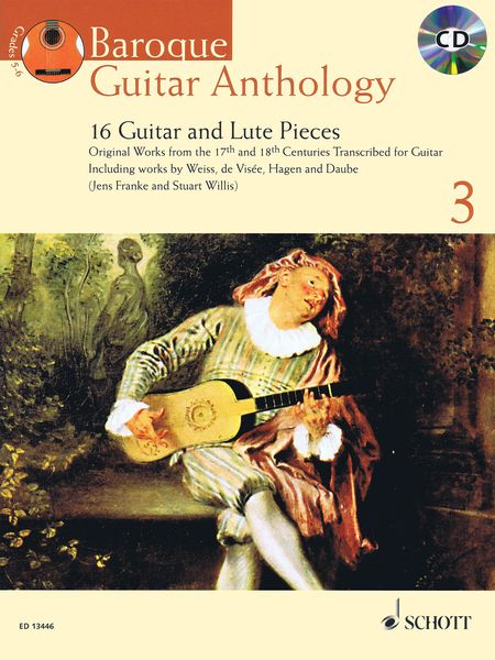 Baroque Guitar Anthology, Vol. 3 : 16 Guitar and Lute Pieces / Ed. Jens Franke and Stuart Willis.