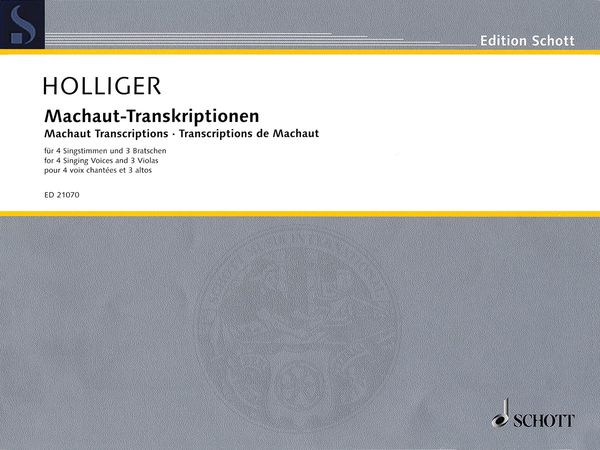 Machaut-Transkriptionen : Für 4 Singstimmen und 3 Bratschen (2001-2009).