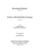 Sechs Volkstümliche Gesänge, Op. 12 : Für Sopran-Solo, Männerchor und Klavier.