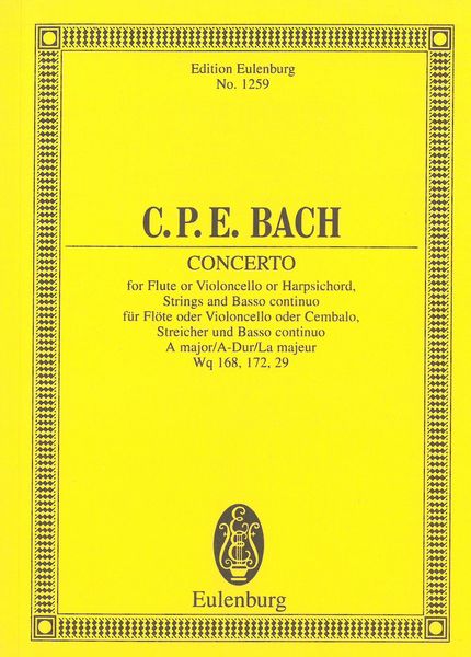 Concerto In A Major - For Cello Or Flute Or Harpsichord, Strings & Continuo.