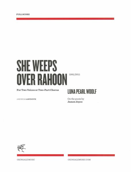 She Weeps Over Rahoon : For Two Voices Or Two-Part Chorus (1991/2011).