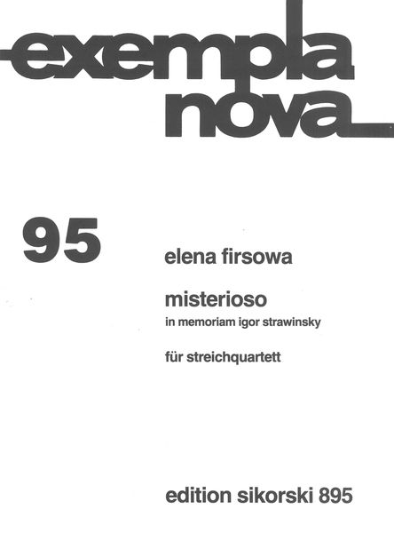 Misterioso In Memoriam Igor Strawinsky : For String Quartet.