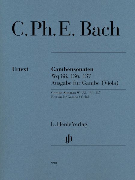 Gamben Sonaten, Wq 88, 136, 137 : Ausgabe Für Gambe (Viola).