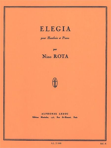 Elegia : Pour Hautbois Et Piano.
