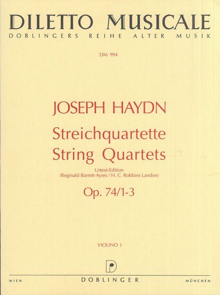 Streichquartette Op. 74/1-3 / Urtext Edition by H. C. Robbins Landon.