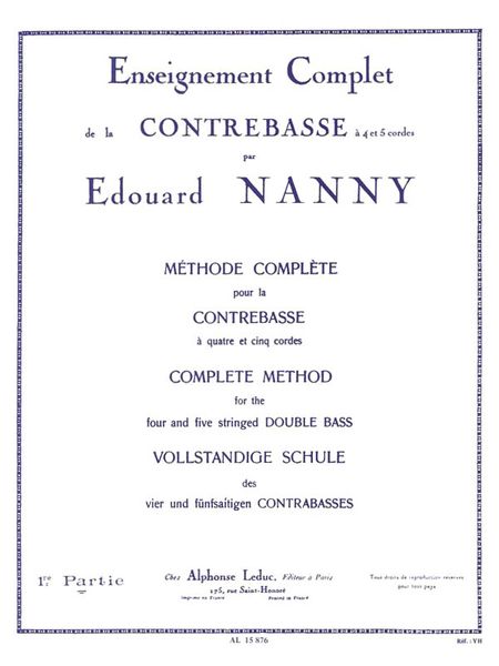 Methode Complete Pour la Contrebasse, Vol. 1.