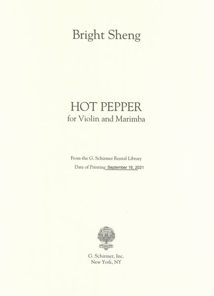 Hot Pepper : For Violin and Marimba.