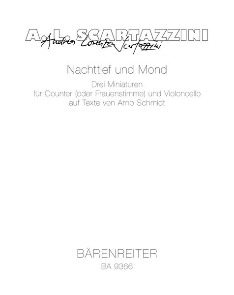Nachttief und Mond : Drei Miniaturen Für Counter (Oder Frauenstimme) und Violoncello (2007).