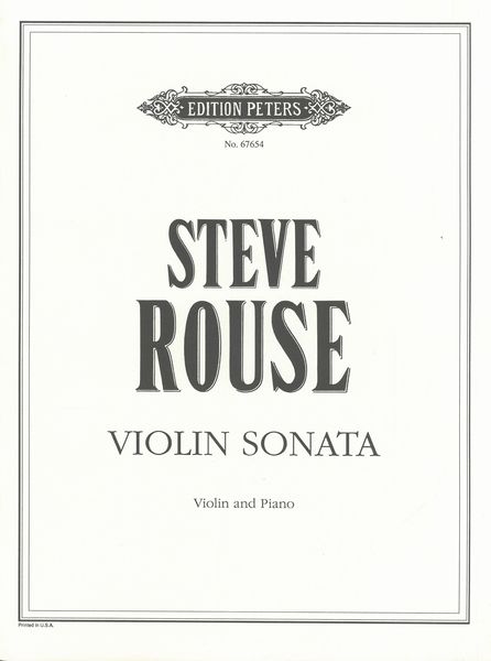 Violin Sonata : For Violin and Piano.