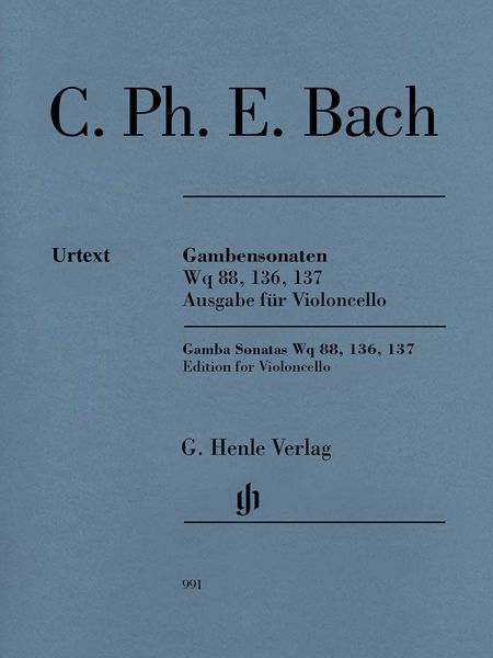 Gambensonaten Wq 88, 136, 137 : Ausgabe Für Violoncello.