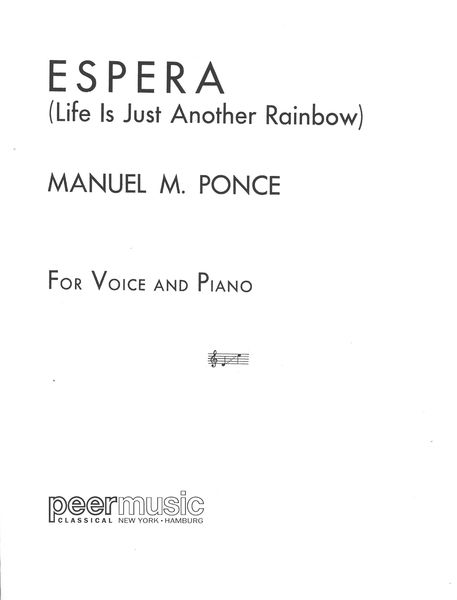 Espera : For Medium Voice and Piano.