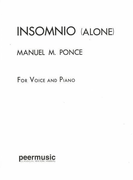 Insomnio : For Medium Voice and Piano.