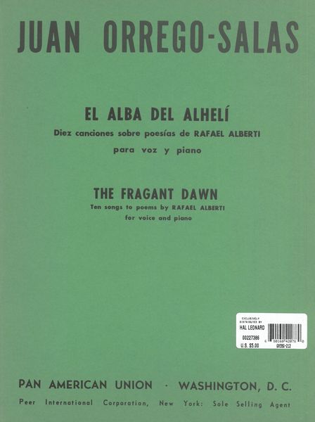 El Alba Del Alheli : For High Voice and Piano.