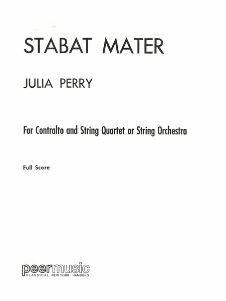 Stabat Mater : For Contralto and String Quartet Or String Orchestra.