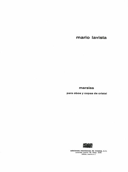Marsias : For Oboe and Water Glasses.