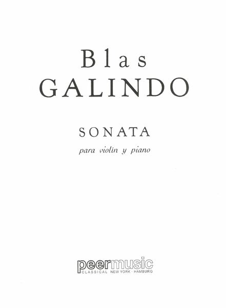 Sonata : For Violin and Piano.