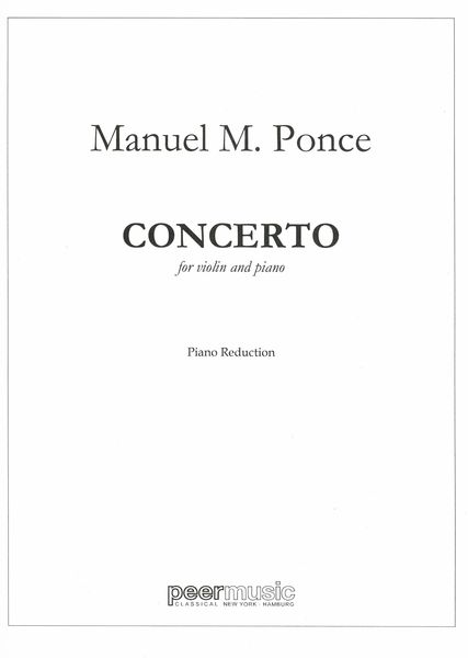 Concerto For Violin : reduction For Violin and Piano.
