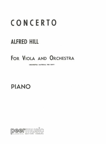 Concerto For Viola & Orchestra : reduction For Viola and Piano.