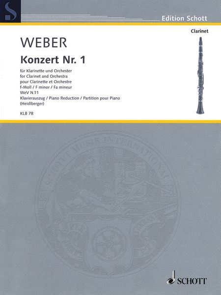 Konzerte Nr. 1 : Für Klarinette und Orchestra - Piano reduction / Ed. Frank Heidlberger.