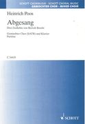 Abgesang - Drei Gedichte von Bertolt Brecht : Für Gemischter Chor (SATB) und Klavier.