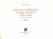 Instrumental Music For London Theatres, 1690-99 / edited by Curtis Price.