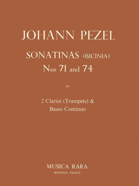 Sonatinas Nos. 71 and 74 : For 2 Trumpets and Basso Continuo / edited by Robert P. Block.