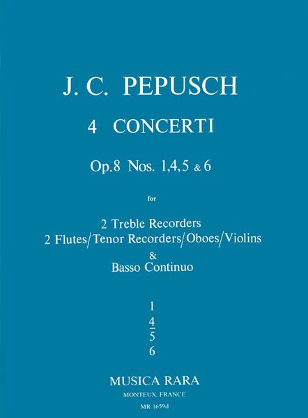 Concerto, Op. 8 No. 4 : For Two Recorders, Two Flutes and Continuo.