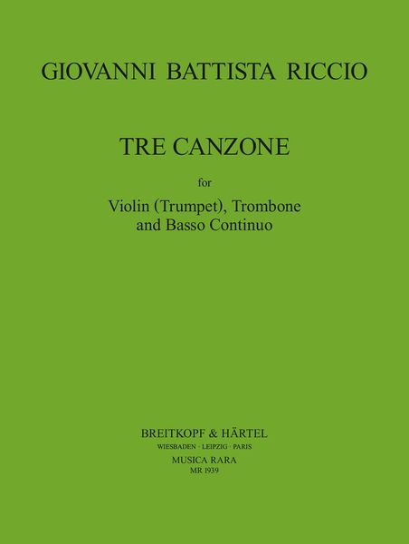 3 Canzonas : For Trumpet, Trombone and Basso Continuo / edited by Leslie Bassett and Glenn P. Smith.
