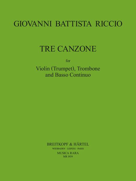 3 Canzonas : For Trumpet, Trombone and Basso Continuo / edited by Leslie Bassett and Glenn P. Smith.