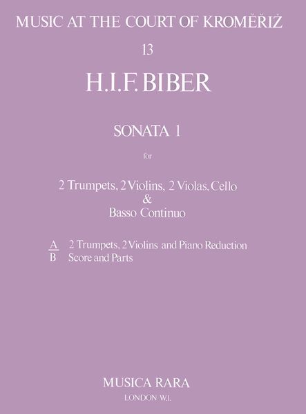 Sonata No. 1 In C Major : For 2 Trumpets, 2 Violins and Piano / edited by John Madden.