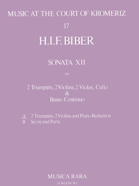 Sonata XII In C Major : For 2 Trumpets, 2 Violins and Piano / edited by John Madden.