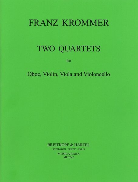 2 Quartets In C and F : For Oboe, Violin, Viola and Violoncello / edited by Stephen Marshman.