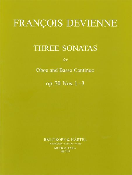3 Sonatas, Op. 70 : For Oboe and Basso Continuo / edited by David Ledet.
